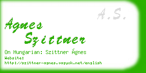 agnes szittner business card