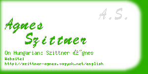 agnes szittner business card